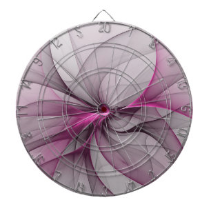 Cible De Fléchettes Élégant Chaos Moderne Art Fractal Abstrait Rose