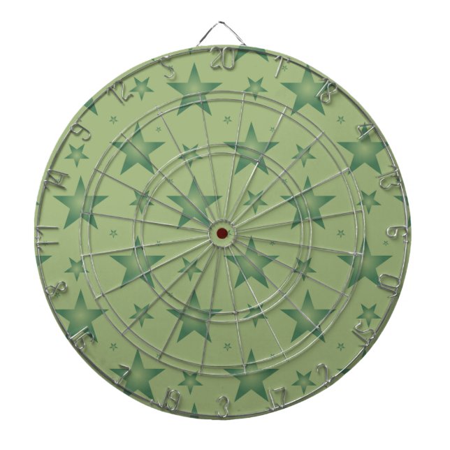 Cible De Fléchettes Élégant et élégant Olive Stars sur Sage Green (Devant)
