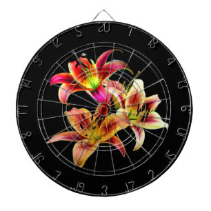 Cible De Fléchettes Elégant trio de jours roses jaunes Floral