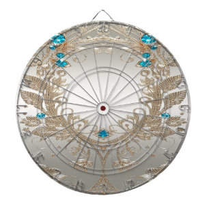 Cible De Fléchettes Embellister Gold Blue Stones Dartboard