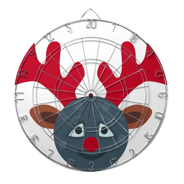 Cible De Fléchettes emoji de lune de rennes de noël (Devant)