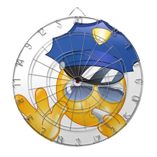 Cible De Fléchettes émoticône de police (Devant)