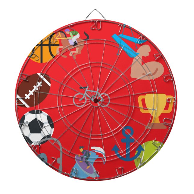 Cible De Fléchettes émoticône sportive (Devant)