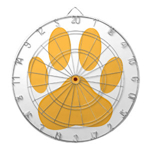 Cible De Fléchettes Empreinte de chien orange