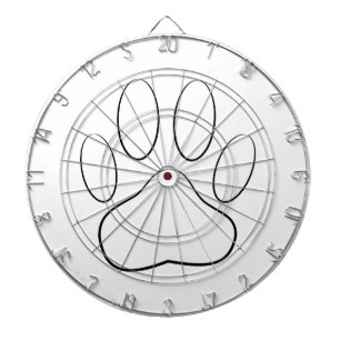 Cible De Fléchettes Empreinte de patte blanc