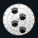 Cible De Fléchettes Empreintes de pattes de l'ours noir<br><div class="desc">Empreintes de pattes d'ours noir. Image originale.</div>