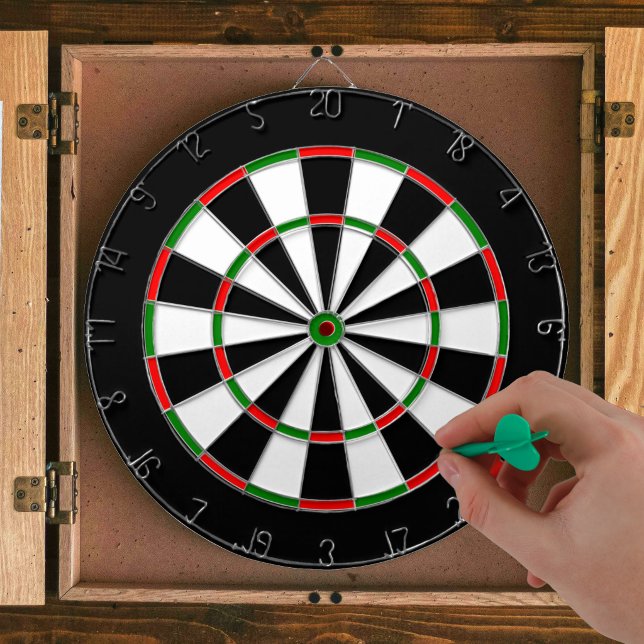 Cible de fléchettes en cage métallique blanche, no (White, Black, Red and Green Metal Cage Dartboard)