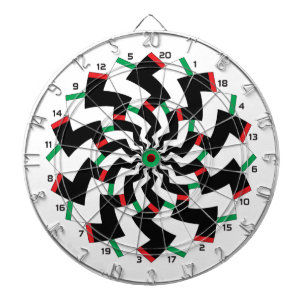 Cible de fléchettes en zigzag