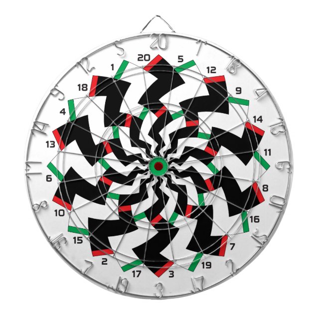 Cible de fléchettes en zigzag version miroir  (Devant)