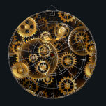 Cible De Fléchettes Équipements en laiton sans vapeur<br><div class="desc">Sans joint,  métal,  laiton,  or engrenages sur arrière - plan foncé rouillé. Style Steampunk.</div>