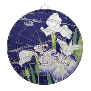 Cible De Fléchettes Estampe d'art Iris japonais vintage de Kogyo Tsuki