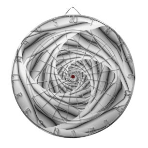 Cible De Fléchettes Étapes spirales en noir et blanc
