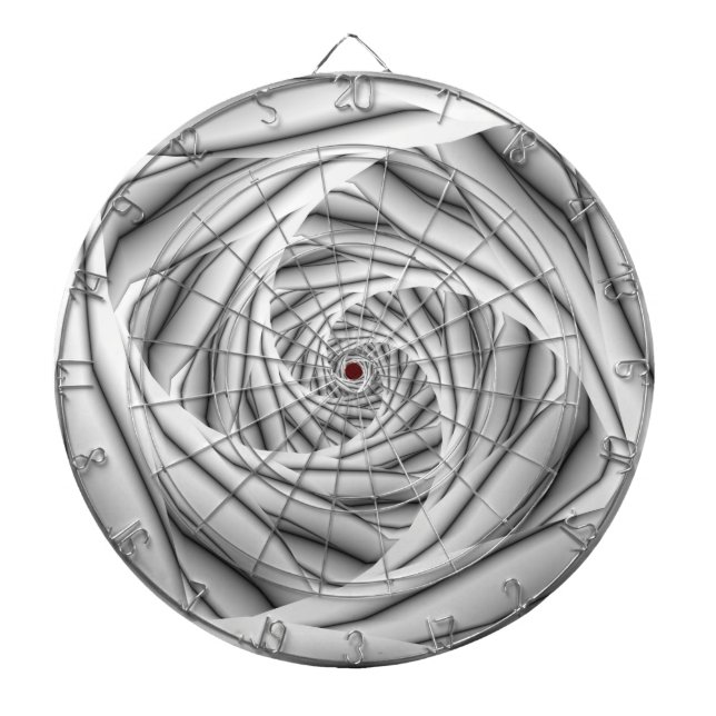 Cible De Fléchettes Étapes spirales en noir et blanc (Devant)
