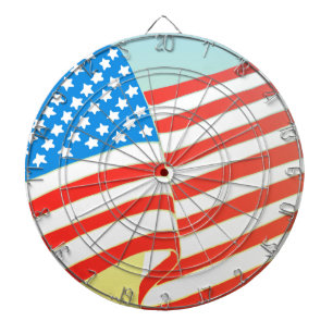 Cible De Fléchettes ÉTATS-UNIS Drapeau Américain Rouge Blanc Bleu Desi