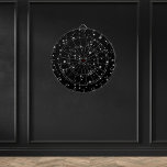 Cible De Fléchettes Étincelles de lumière noir et blanc<br><div class="desc">Ciel étoilé motif d'étoiles brillantes dans des tailles mixtes sur un arrière - plan noir. ♡ Idyllfire</div>