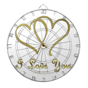 Cible De Fléchettes Eventré Gold Hearts i Love You