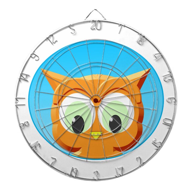 Cible De Fléchettes Face D'Une Petite Chouette (Devant)