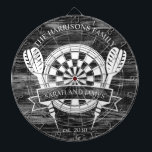 Cible De Fléchettes Famille de bois noir et blanc Nom personnalisé Mar<br><div class="desc">Célébrez votre journée spéciale avec la Cible de flechettes de Mariage de nom personnalisé de famille de bois noir et blanc. Doté d'un design monochrome intemporel, ce tableau de bord peut être personnalisé avec le nom de famille du couple, en faisant un gardien unique ou un cadeau mariage ludique. Parfait...</div>
