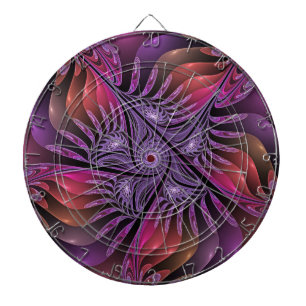 Cible De Fléchettes Fantaisie Abstraite Trippy Violette Fractale Color
