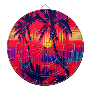 Cible De Fléchettes Fantaisie d'évasion tropicale