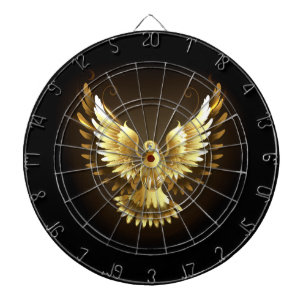 Cible De Fléchettes Faux Gold Foil Peace Dove en noir