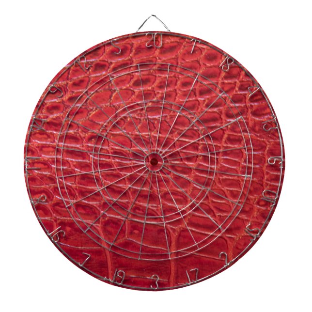 Cible De Fléchettes Faux rouge alligator cuir (Devant)