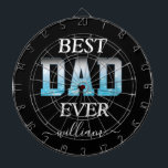Cible De Fléchettes Fête des pères photo personnalisée de Best Papa Ev<br><div class="desc">Best Dad Ever Custom Photo Fête des pères Cette Cible de flechettes d'été tendance et élégante de 2024, Customisez ces Fêtes des pères heureuses, DAD avec la photo et le nom préférés de votre enfant. Un grand cadeau à toutes les Cibles de flechettes et une photo, des enfants! fête des...</div>