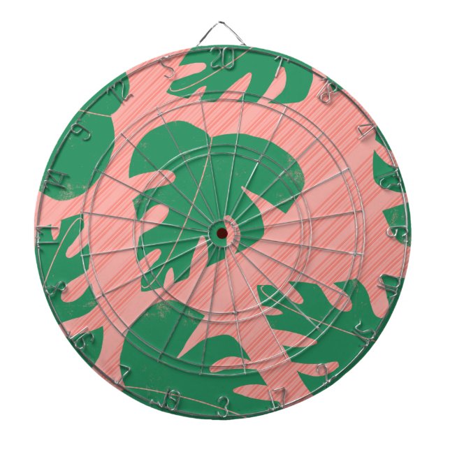 Cible De Fléchettes Feuilles de Monstera Motif Abstrait de Traînées (Devant)