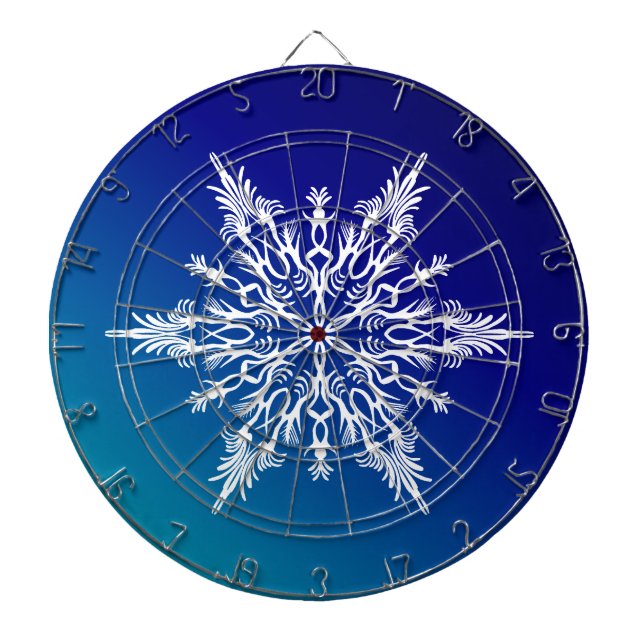 Cible De Fléchettes FLAKE DE NEIGE en bleu (Devant)