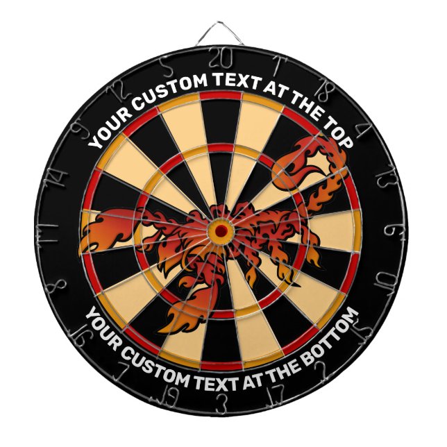 Cible De Fléchettes Flames Scorpion Dartboard avec texte personnalisé (Devant)