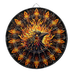 Cible De Fléchettes Flamme Phoenix Circulaire Graphique