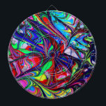 Cible De Fléchettes Flèches de peinture arc-en-ciel Abstraites hypnoti<br><div class="desc">Un design unique par Simply_Designed_Gifts.</div>