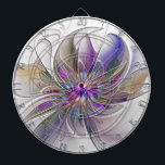 Cible De Fléchettes Fleur d'art Abstrait, énergique et coloré<br><div class="desc">Une puissante fleur d'imaginaire multicolore,  un art fractal floral unique. Conception pour votre tableau de bord inhabituel et plus encore.</div>
