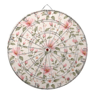 Cible De Fléchettes Fleur de cerisier rose pâle, motif floral continu