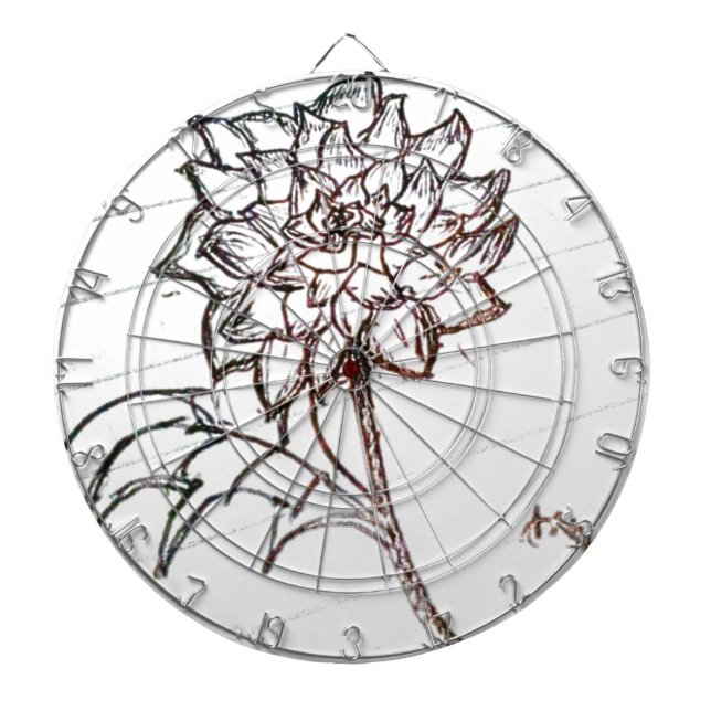 Cible De Fléchettes fleur de roses blancs (Devant)