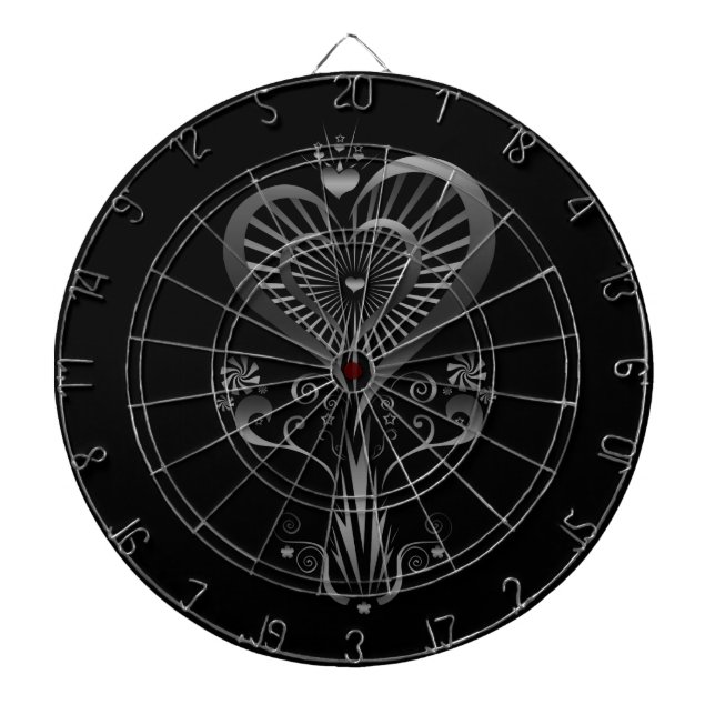 Cible De Fléchettes Fleur du coeur - Argent (Devant)