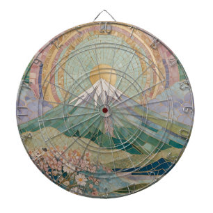 Cible De Fléchettes Fleur éthérée : Volcan Mosaïque Pastel au Printemp