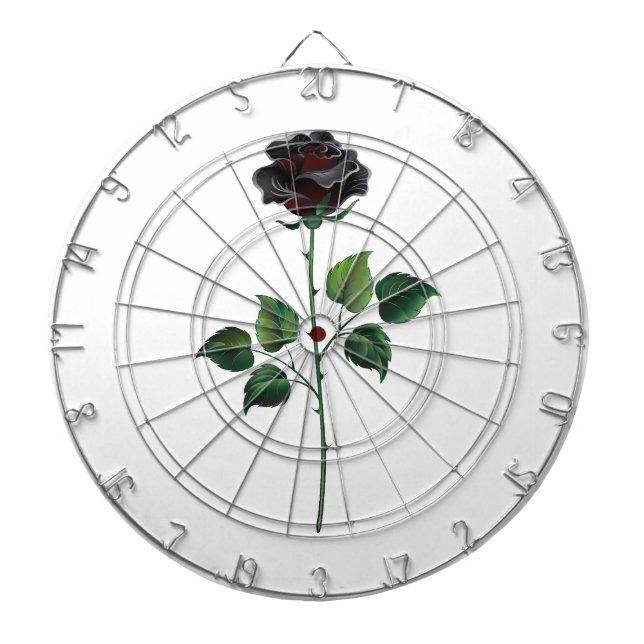 Cible De Fléchettes Fleur rose noire (Devant)