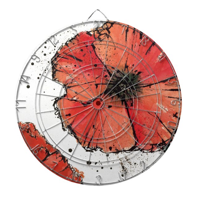 Cible De Fléchettes Fleur sur un arrière - plan blanc (Devant)