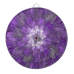 Cible De Fléchettes Fleur Violette Abstraite Art Fractal Psychedelique