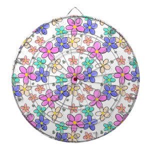 Cible De Fléchettes fleurs arc-en-ciel colorées lumineuses abeilles bo