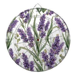 Cible De Fléchettes Fleurs de lavande violette Botanique à l'aquarelle