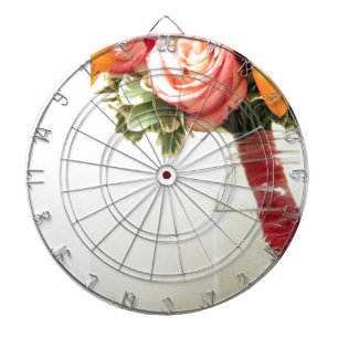 Cible De Fléchettes fleurs de mariage rose orange personnaliser