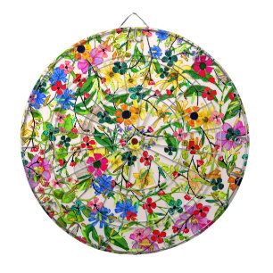 Cible De Fléchettes Fleurs florales printanières jolies et colorées