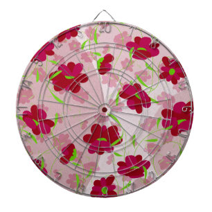 Cible De Fléchettes Fleurs roses et rouges - Floral