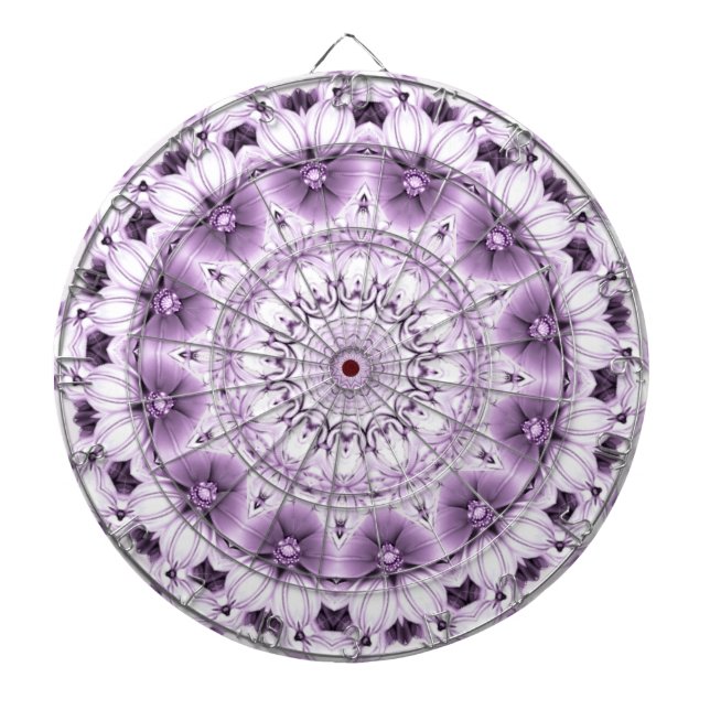 Cible de fléchettes Fleurs Violettes Élégantes (Devant)
