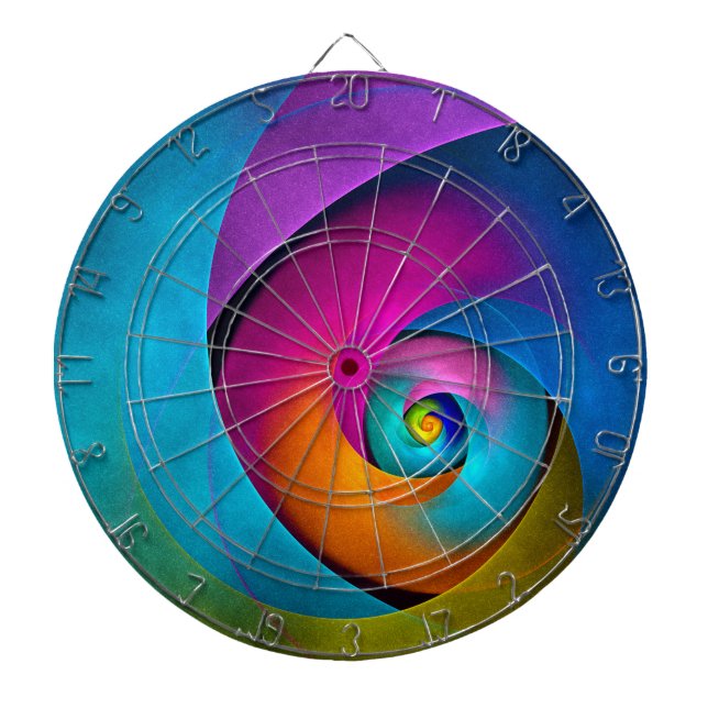 Cible De Fléchettes Floral moderne Art Abstrait rose Bleu Motif #17 (Devant)