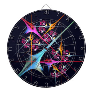 Cible De Fléchettes Floral rose moderne Art Abstrait Couleur Motif #01