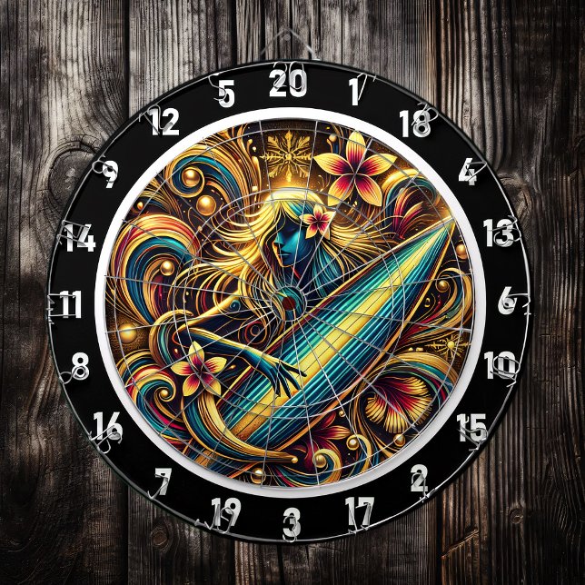 Cible De Fléchettes Flux de surfeurs avec l'art du coucher de soleil t (Créateur téléchargé)