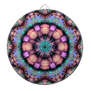 Cible De Fléchettes Fractal Mandala Floral Psychedelic